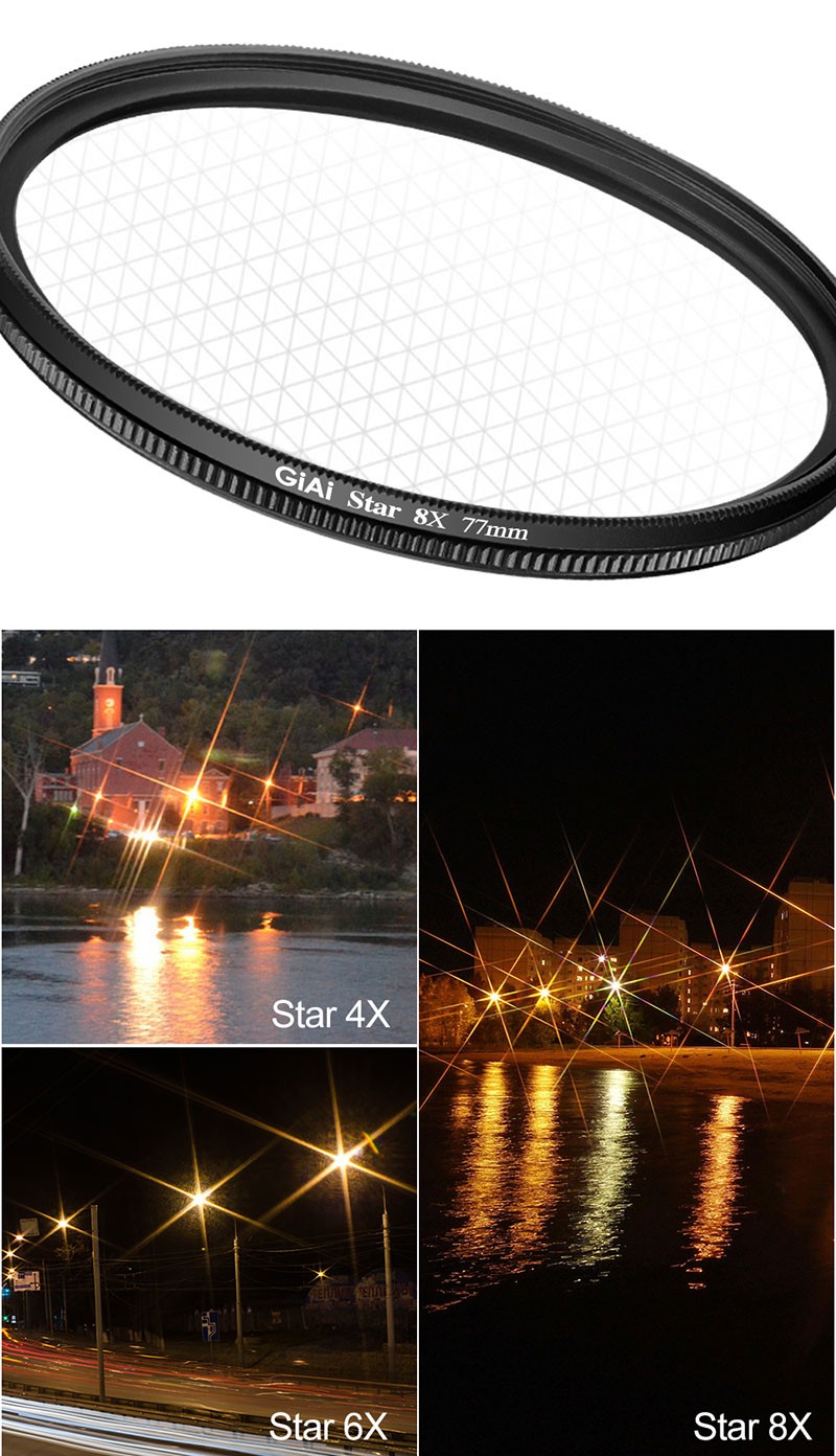 4X-6X-8X星光鏡效果對比 4X-6X-8X星光鏡效果對比